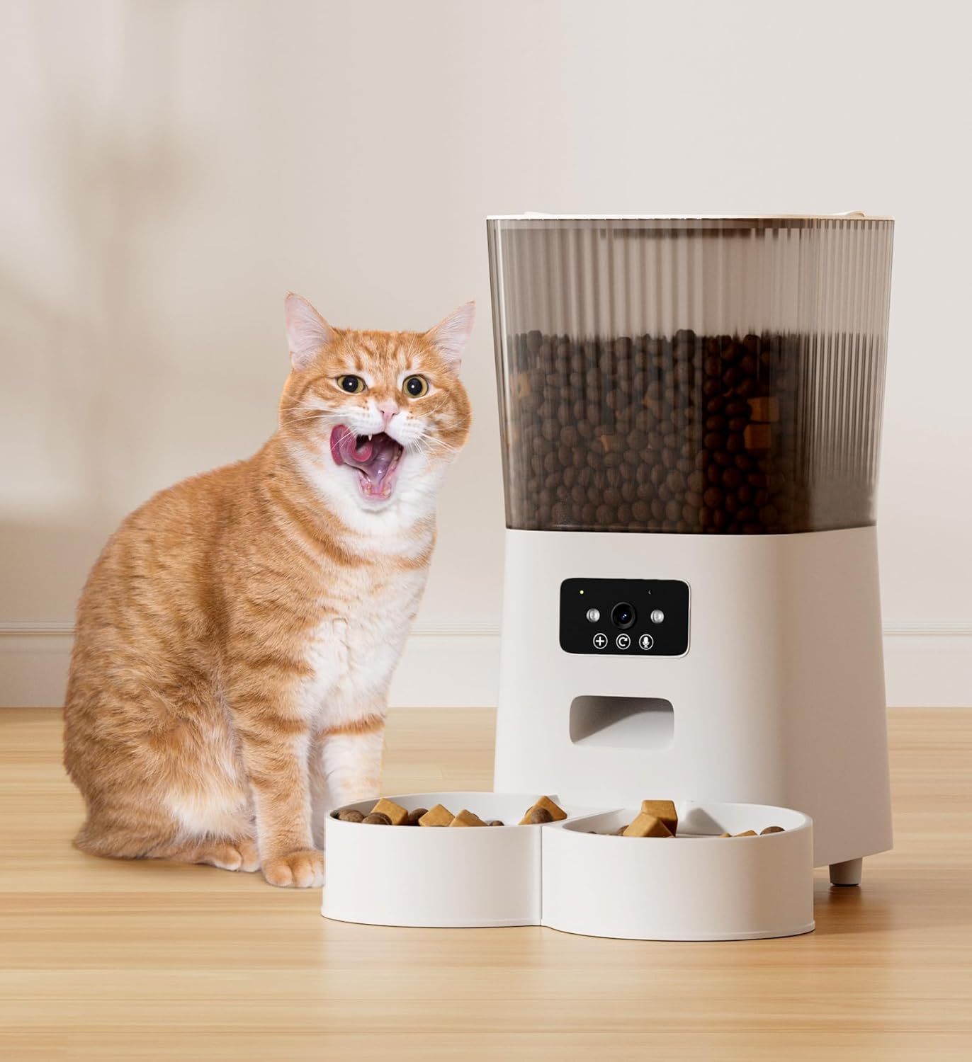 5L Smart Automatic Cat Feeder with Double Bowls & HD Camera – For Cats and Dogs