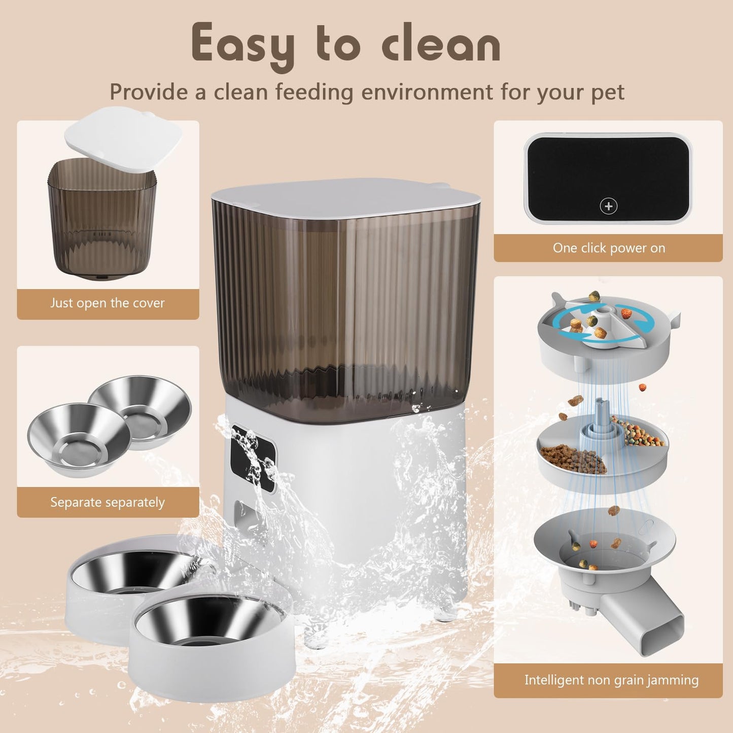 5L Smart Automatic Cat Feeder with Double Bowls & HD Camera – For Cats and Dogs