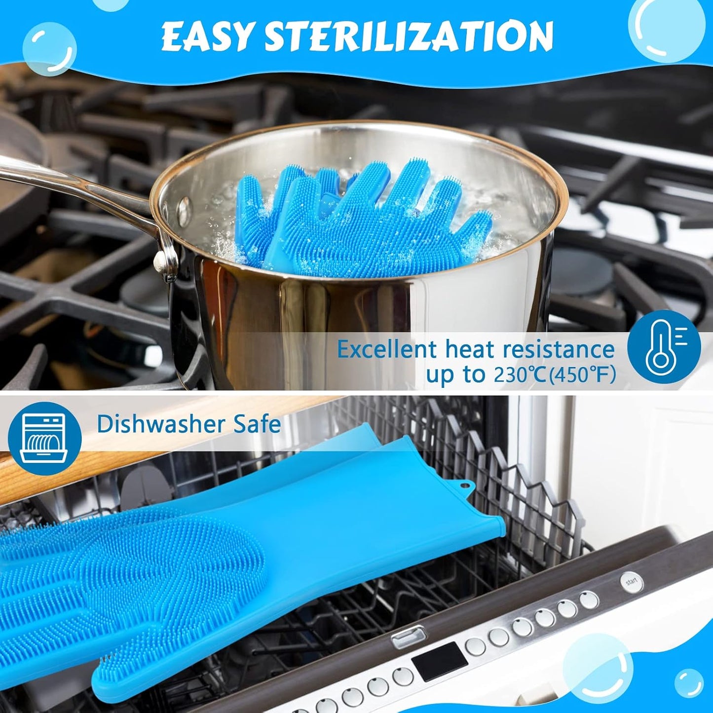 Pet Grooming & Bathing Silicone Glove for Dogs & Cats