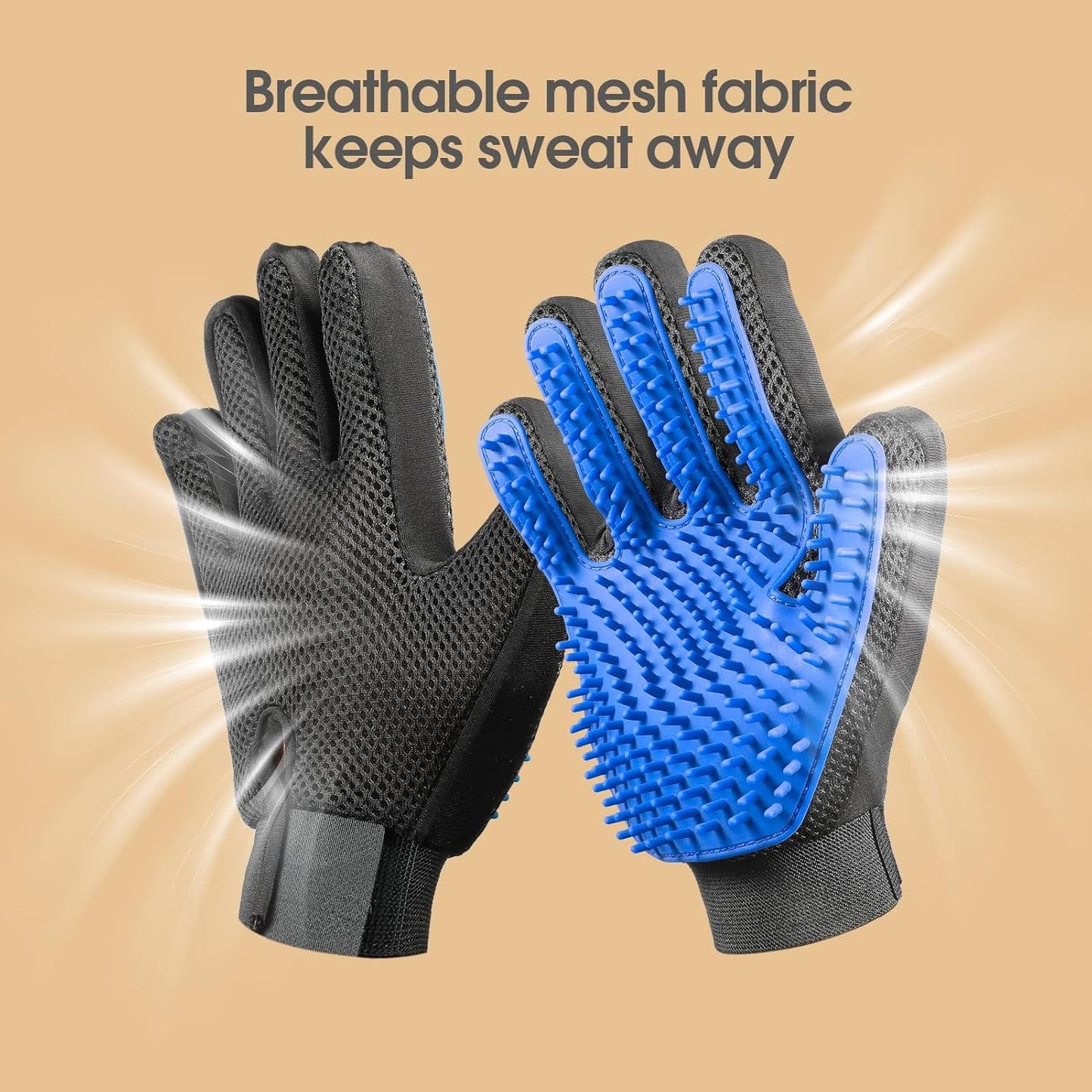 Cat Gloves for Grooming, Hair Removal & Massage - Dog & Cat