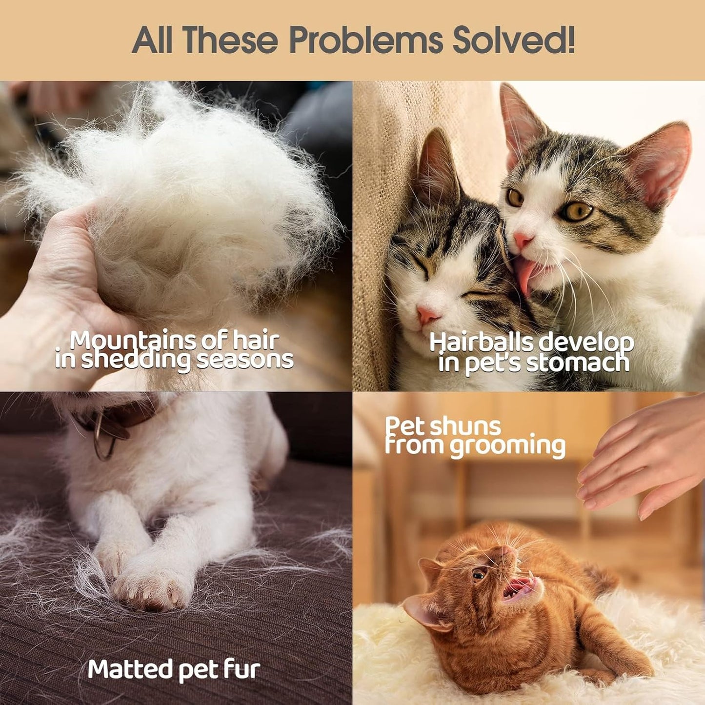 Cat Gloves for Grooming, Hair Removal & Massage - Dog & Cat