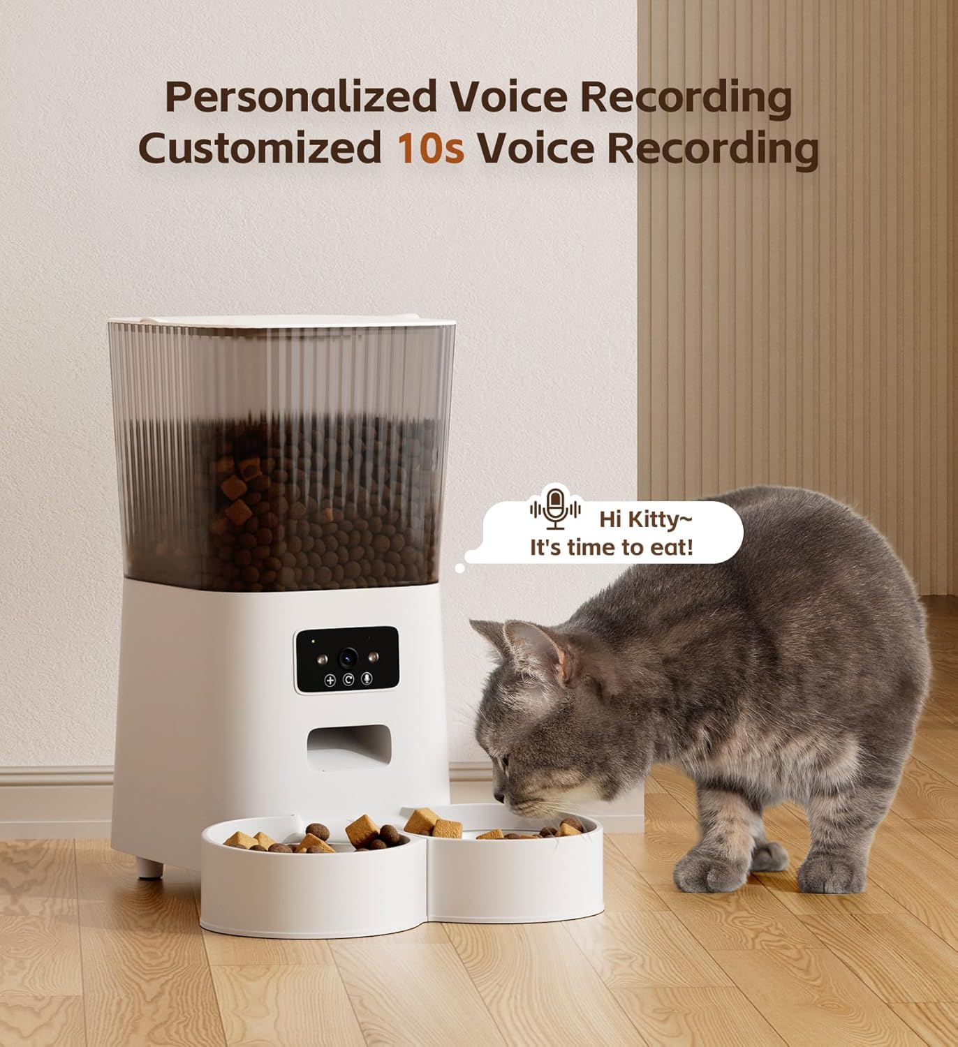 5L Smart Automatic Cat Feeder with Double Bowls & HD Camera – For Cats and Dogs