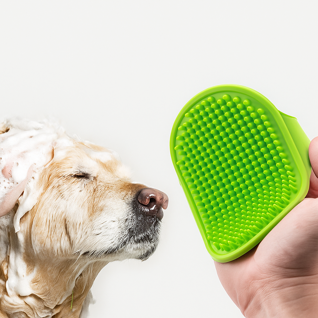 Soft Silicone Dog & Cat Brush – Bath & Grooming Massage Comb