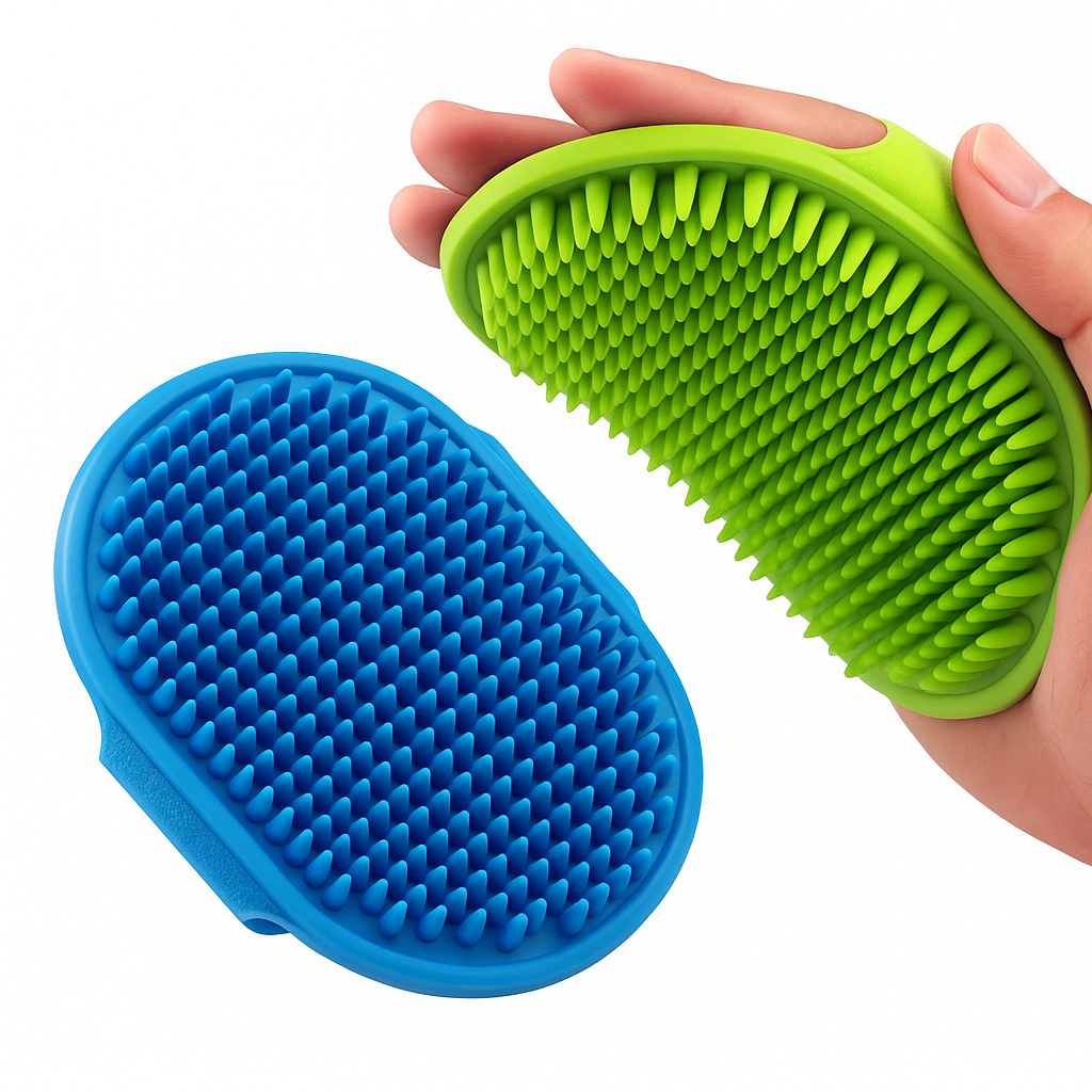 Soft Silicone Dog & Cat Brush – Bath & Grooming Massage Comb