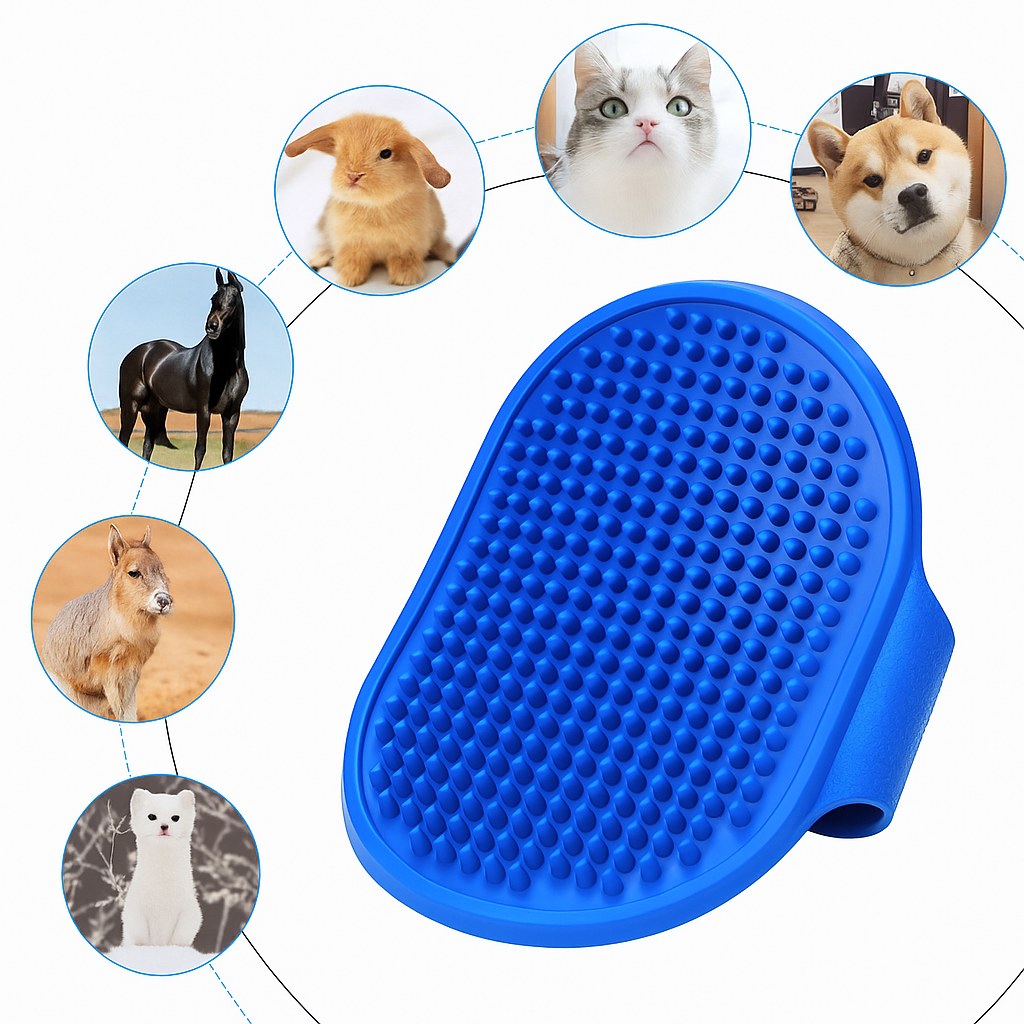 Soft Silicone Dog & Cat Brush – Bath & Grooming Massage Comb