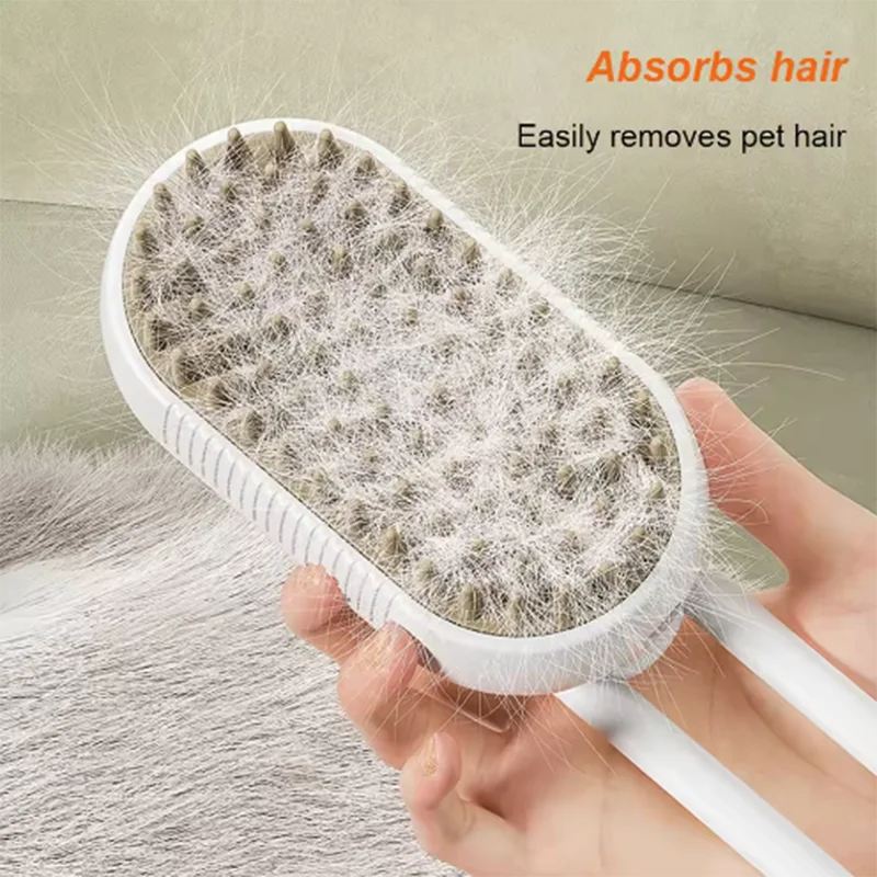 4-in-1 Cat & Dog Steam Grooming Brush – Massage, Cleaning & Combing