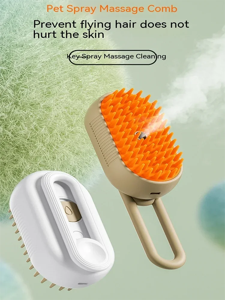 4-in-1 Cat & Dog Steam Grooming Brush – Massage, Cleaning & Combing