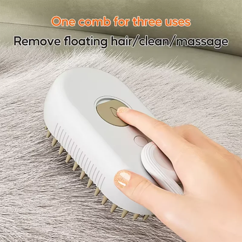 4-in-1 Cat & Dog Steam Grooming Brush – Massage, Cleaning & Combing