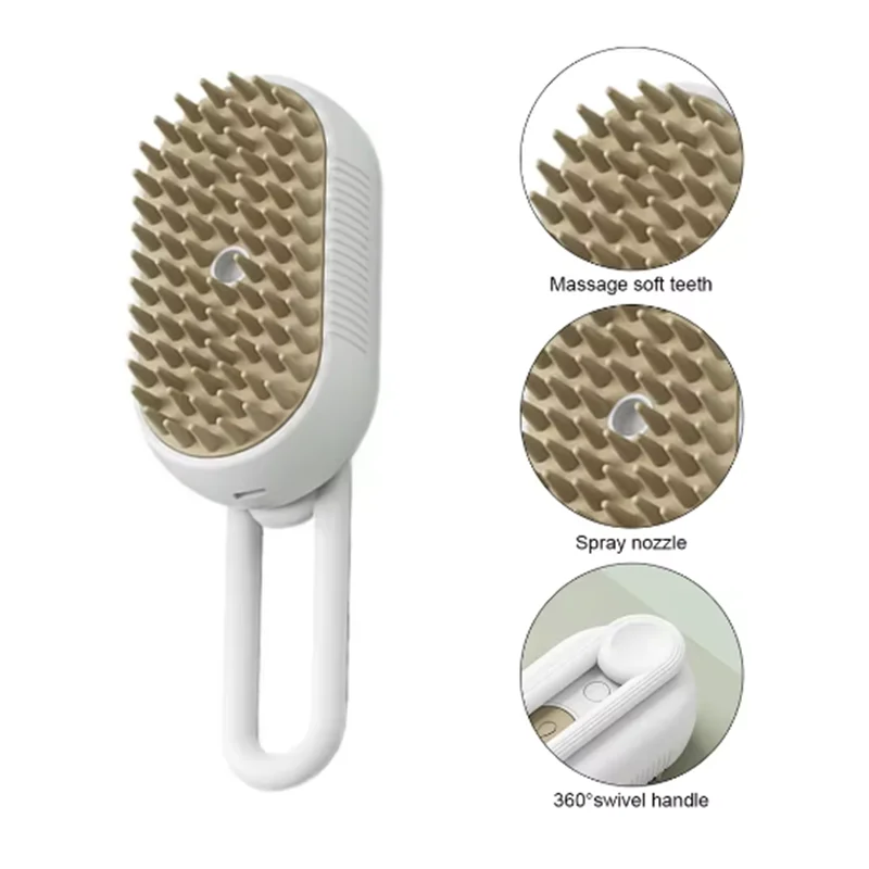 4-in-1 Cat & Dog Steam Grooming Brush – Massage, Cleaning & Combing