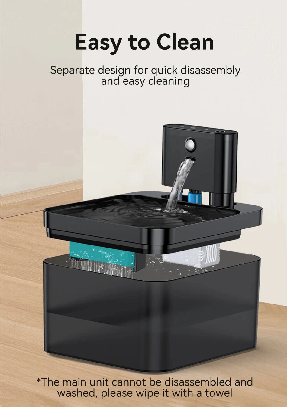 Wireless 2.2L Pet Water Fountain – Infrared Sensor & Ultra Quiet