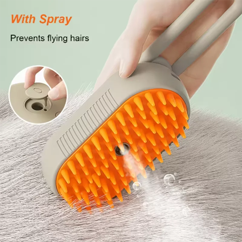 4-in-1 Cat & Dog Steam Grooming Brush – Massage, Cleaning & Combing