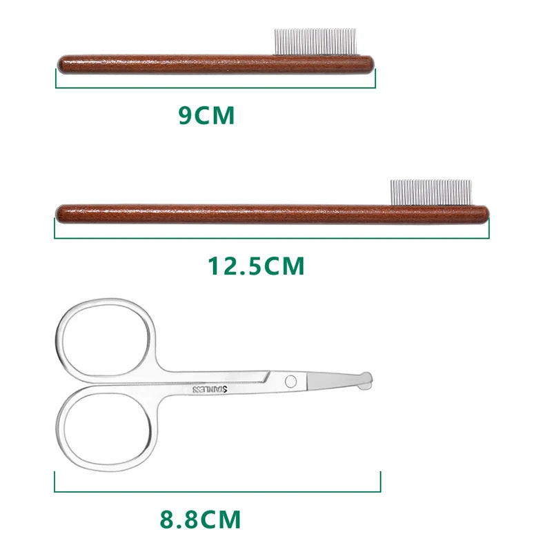 Pet Tear Stain Remover Comb & Scissors Set for Dogs & Cats