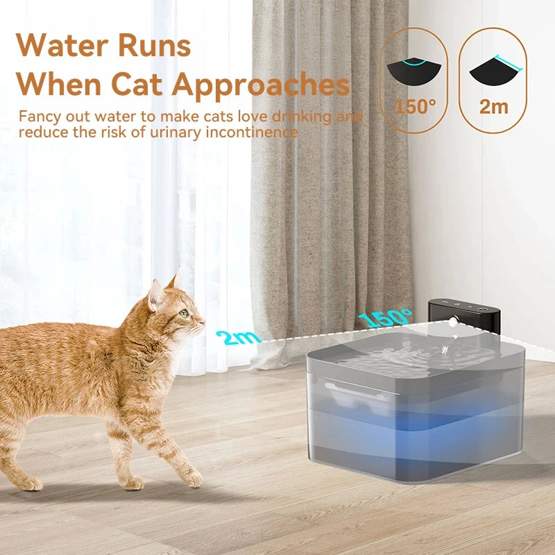 Wireless 2.2L Pet Water Fountain – Infrared Sensor & Ultra Quiet