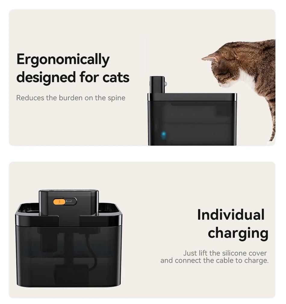 Wireless 2.2L Pet Water Fountain – Infrared Sensor & Ultra Quiet