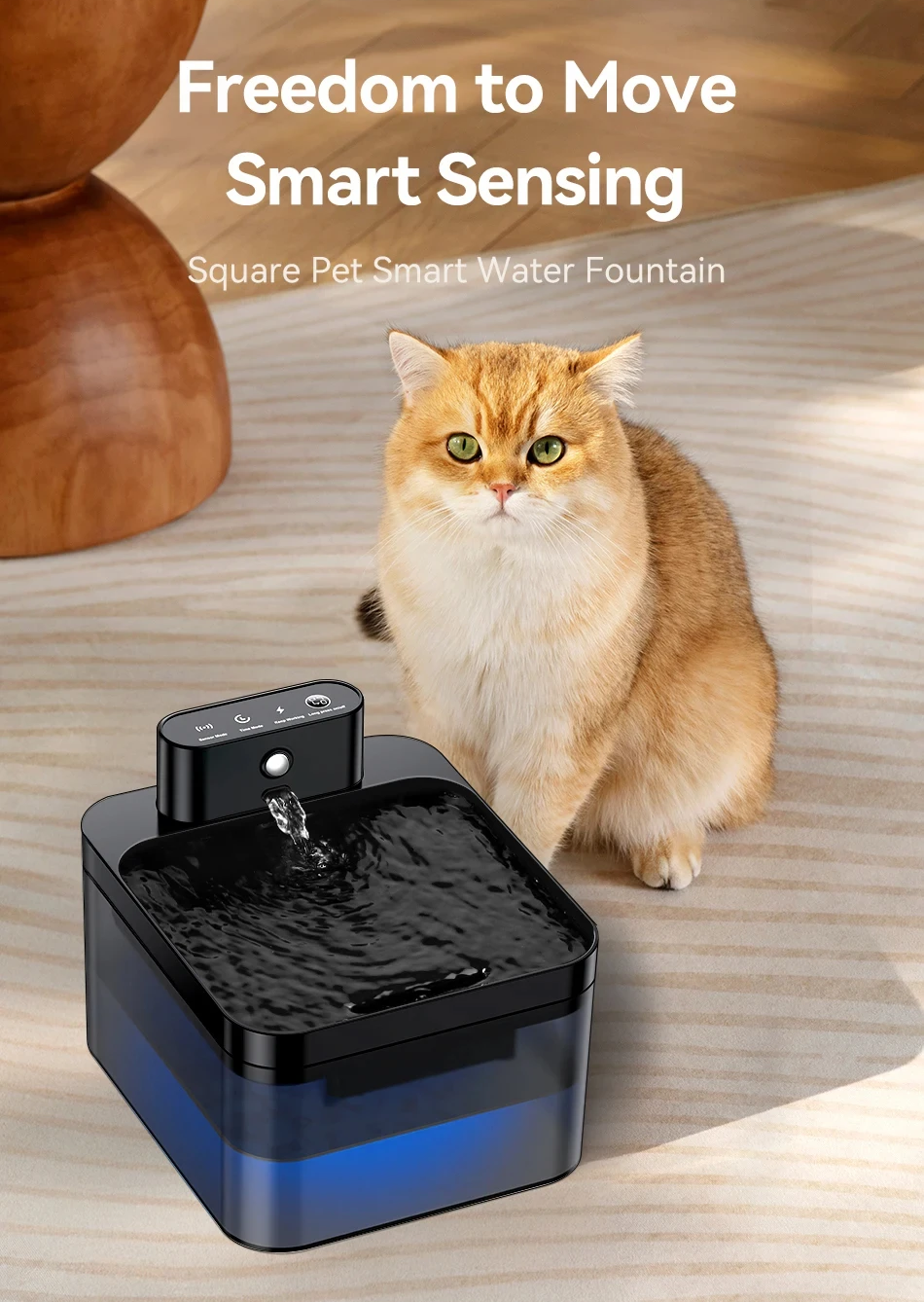 Wireless 2.2L Pet Water Fountain – Infrared Sensor & Ultra Quiet