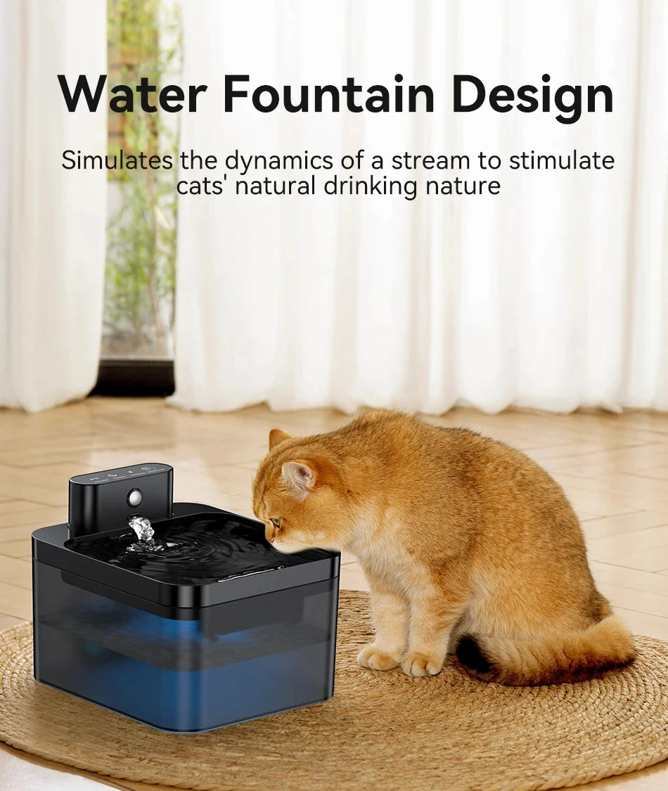 Wireless 2.2L Pet Water Fountain – Infrared Sensor & Ultra Quiet