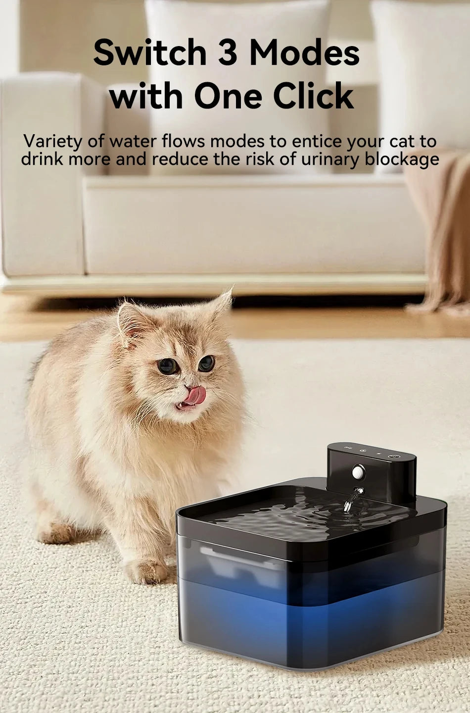 Wireless 2.2L Pet Water Fountain – Infrared Sensor & Ultra Quiet