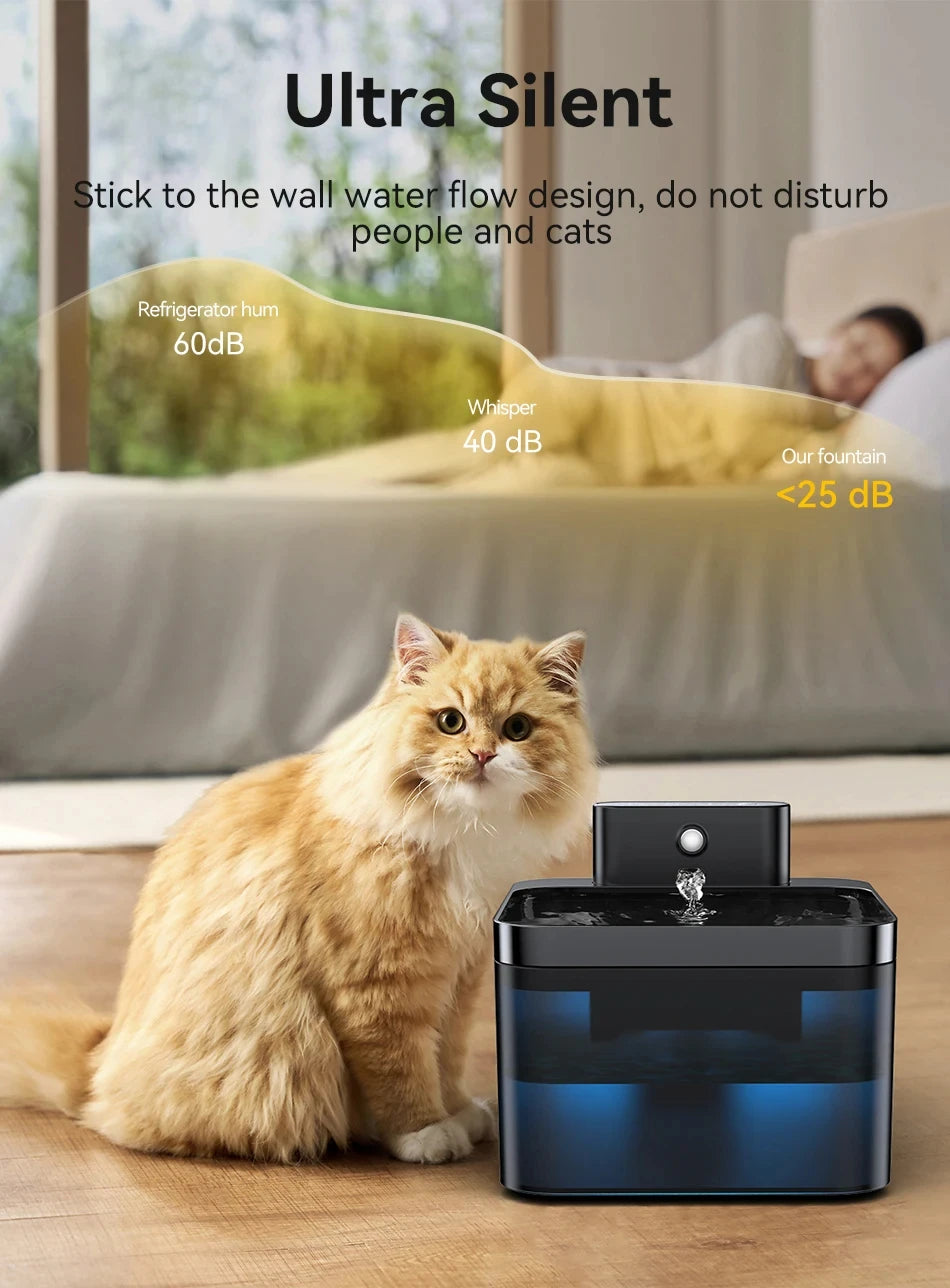 Wireless 2.2L Pet Water Fountain – Infrared Sensor & Ultra Quiet