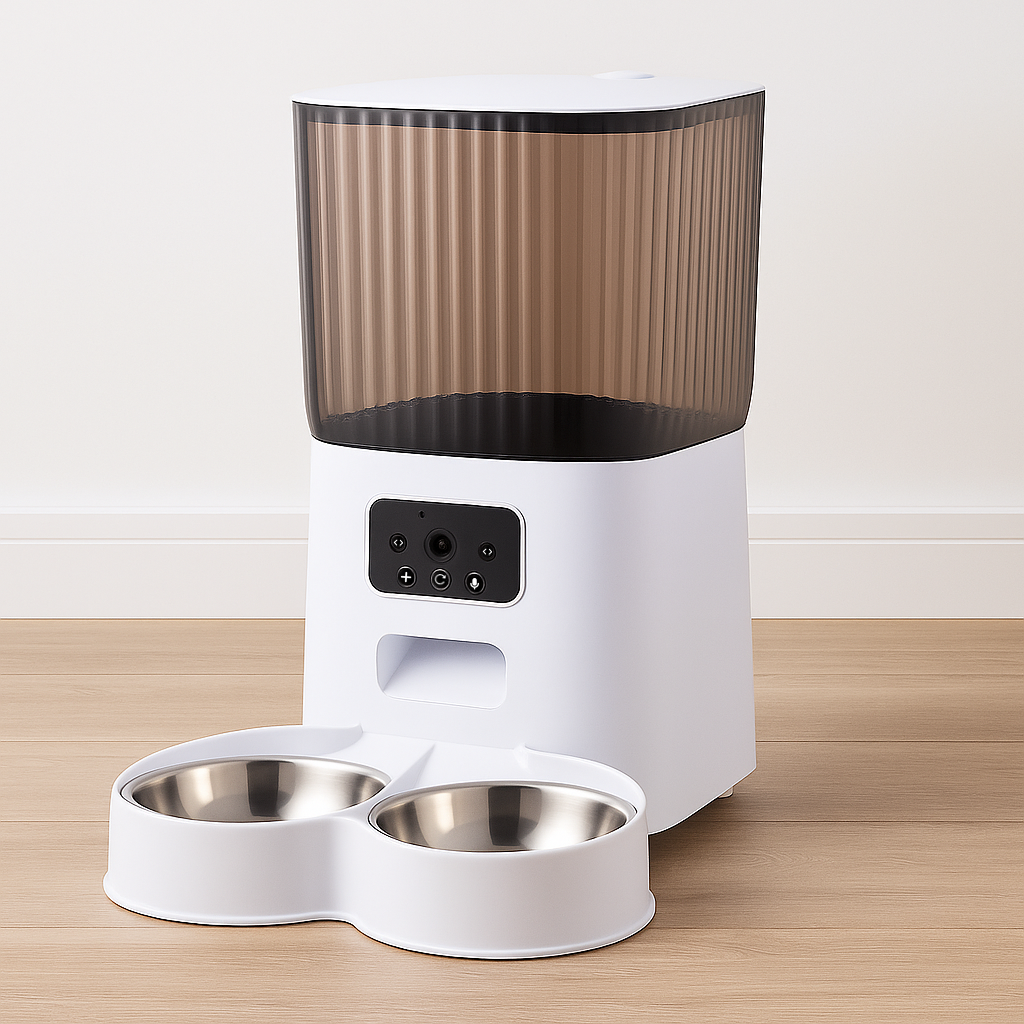 5L Smart Automatic Cat Feeder with Double Bowls & HD Camera – For Cats and Dogs