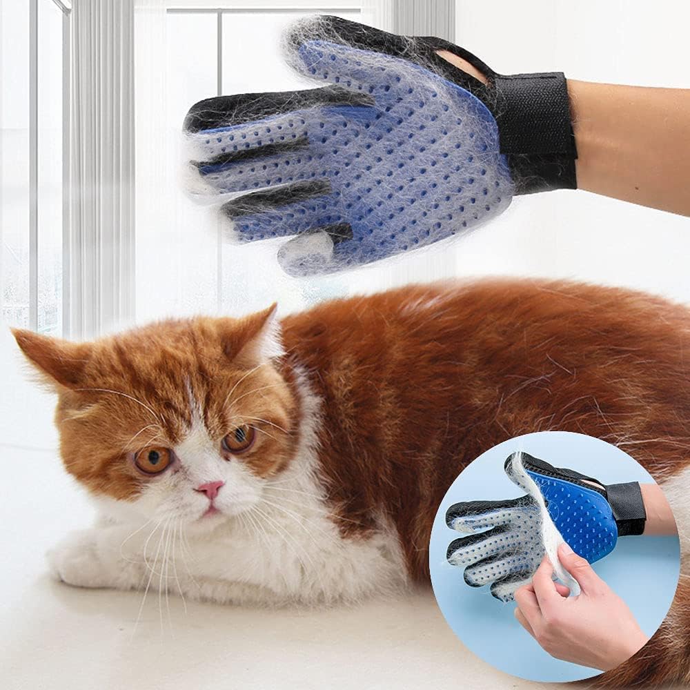 Cat Gloves for Grooming, Hair Removal & Massage - Dog & Cat