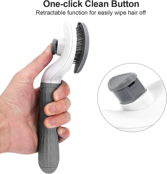 Self-Cleaning Pet Hair Remover Brush for Dogs & Cats