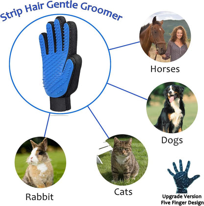 Cat Gloves for Grooming, Hair Removal & Massage - Dog & Cat