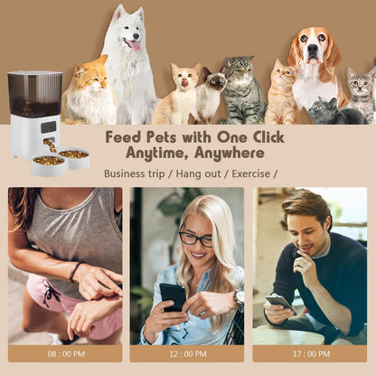 5L Smart Automatic Cat Feeder with Double Bowls & HD Camera – For Cats and Dogs