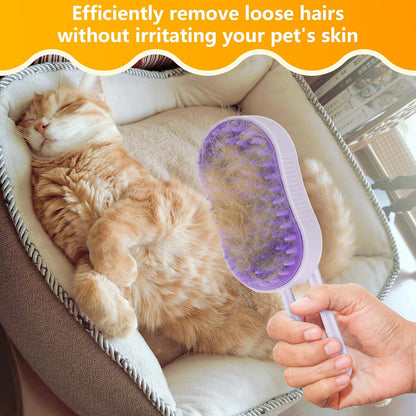 4-in-1 Cat & Dog Steam Grooming Brush – Massage, Cleaning & Combing