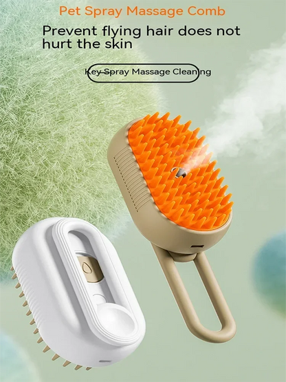 4-in-1 Cat & Dog Steam Grooming Brush – Massage, Cleaning & Combing