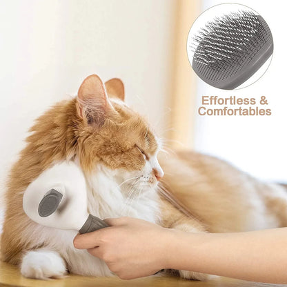 Self-Cleaning Pet Hair Remover Brush for Dogs & Cats