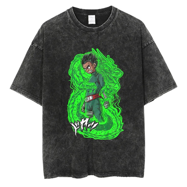 Naruto Rock Lee Lotus Power Oversized Vintage T-Shirt