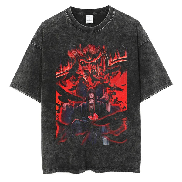 Uchiha Itachi - Vintage Washed Oversized Cotton Streetwear T-Shirt