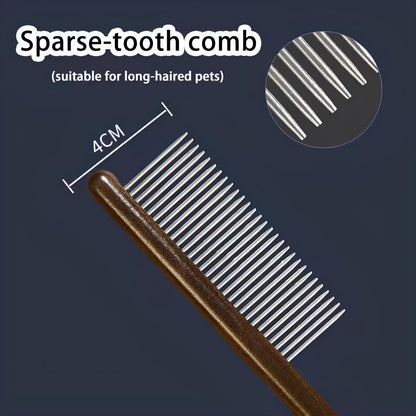 Pet Comb for Long-Haired Cats & Dogs – Detangling Brush