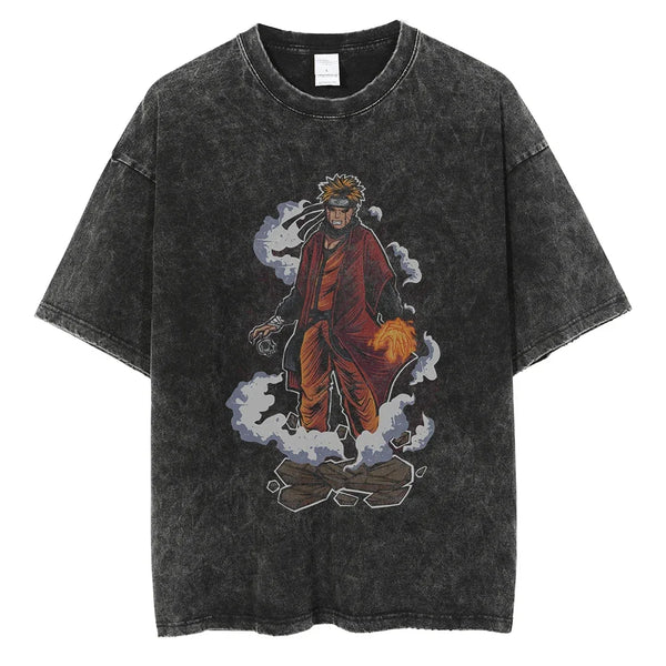 Uzumaki Naruto Sannin Mode - Vintage Washed Oversized Cotton Streetwear T-Shirt