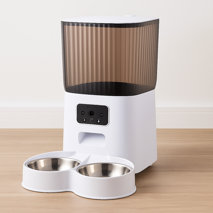 5L Smart Automatic Cat Feeder with Double Bowls & HD Camera – For Cats and Dogs