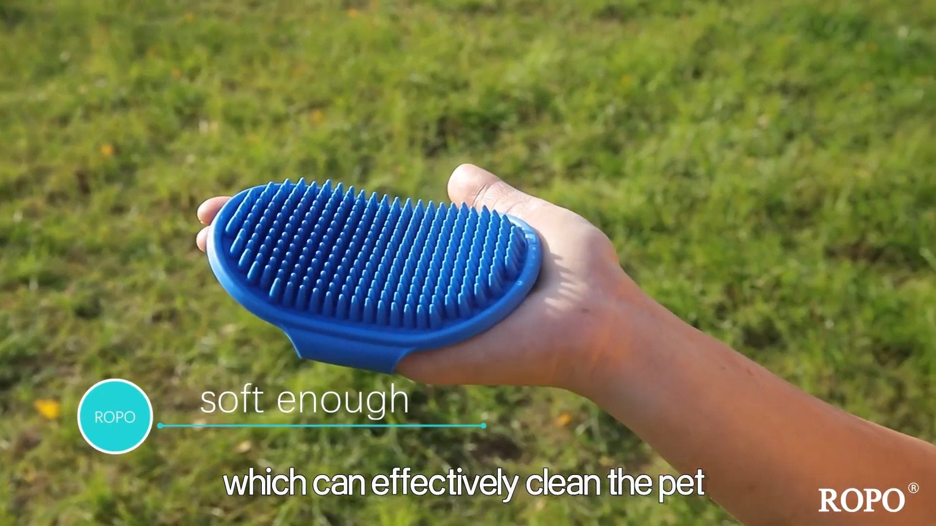 Load video: Soft Silicone Dog &amp; Cat Brush – Bath &amp; Grooming Massage Comb
