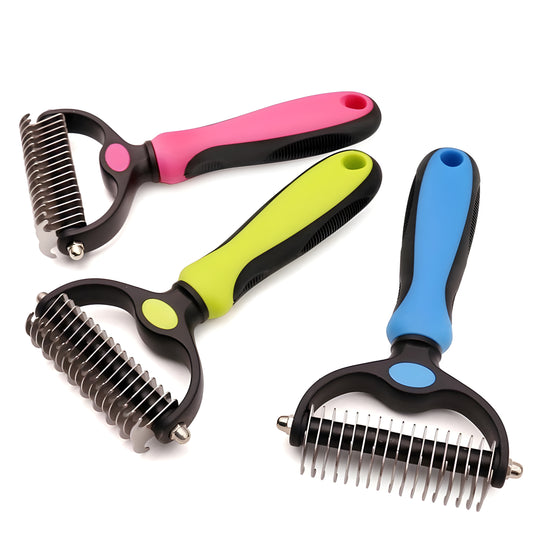 Pet Deshedding Brush & Knot Remover for Dogs & Cats